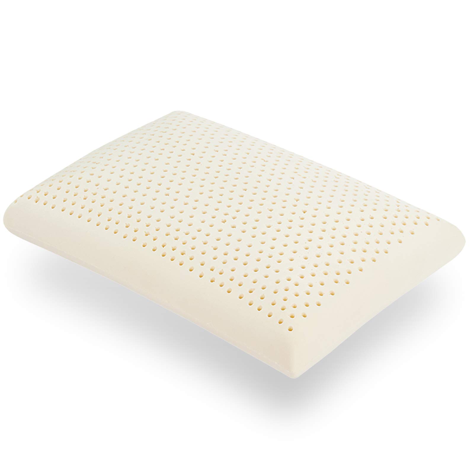 Talalay Latex Pillow, Extra Soft Latex Foam Pillow for Sleeping, Bed Pillow for Back with Removable Cotton Cover, Side and Stomach Sleepers, Helps Relieve Shoulder and Neck Pain (Standard Size)