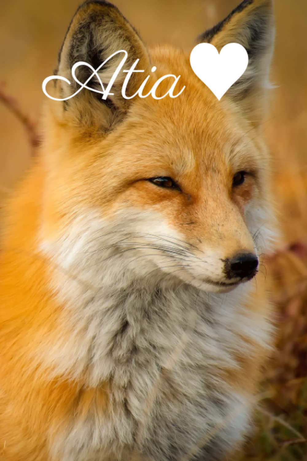 Atia: A 100 page lined Notebook with a Fox in Nature Cover - Personalized for Atia