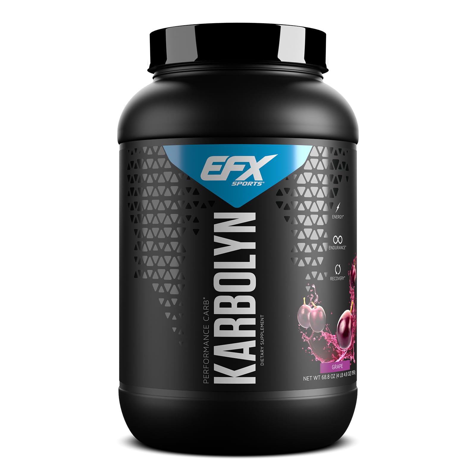 EFX Sports Karbolyn Fuel | Fast-Absorbing Carbohydrate Powder | Carb Load, Sustained Energy, Quick Recovery | Stimulant Free | 37 Servings (Grape)