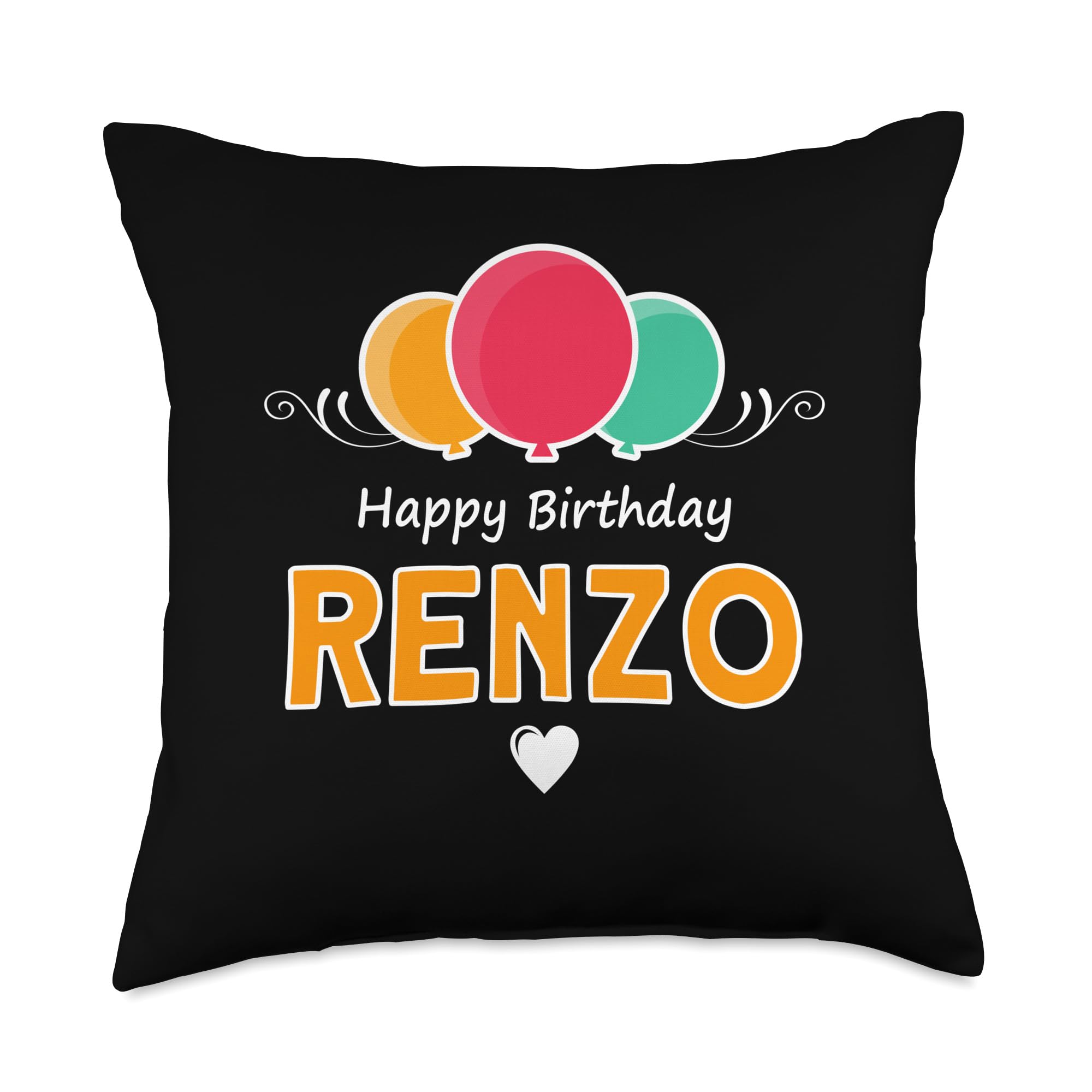 Happy Birthday saying Renzo Throw Pillow