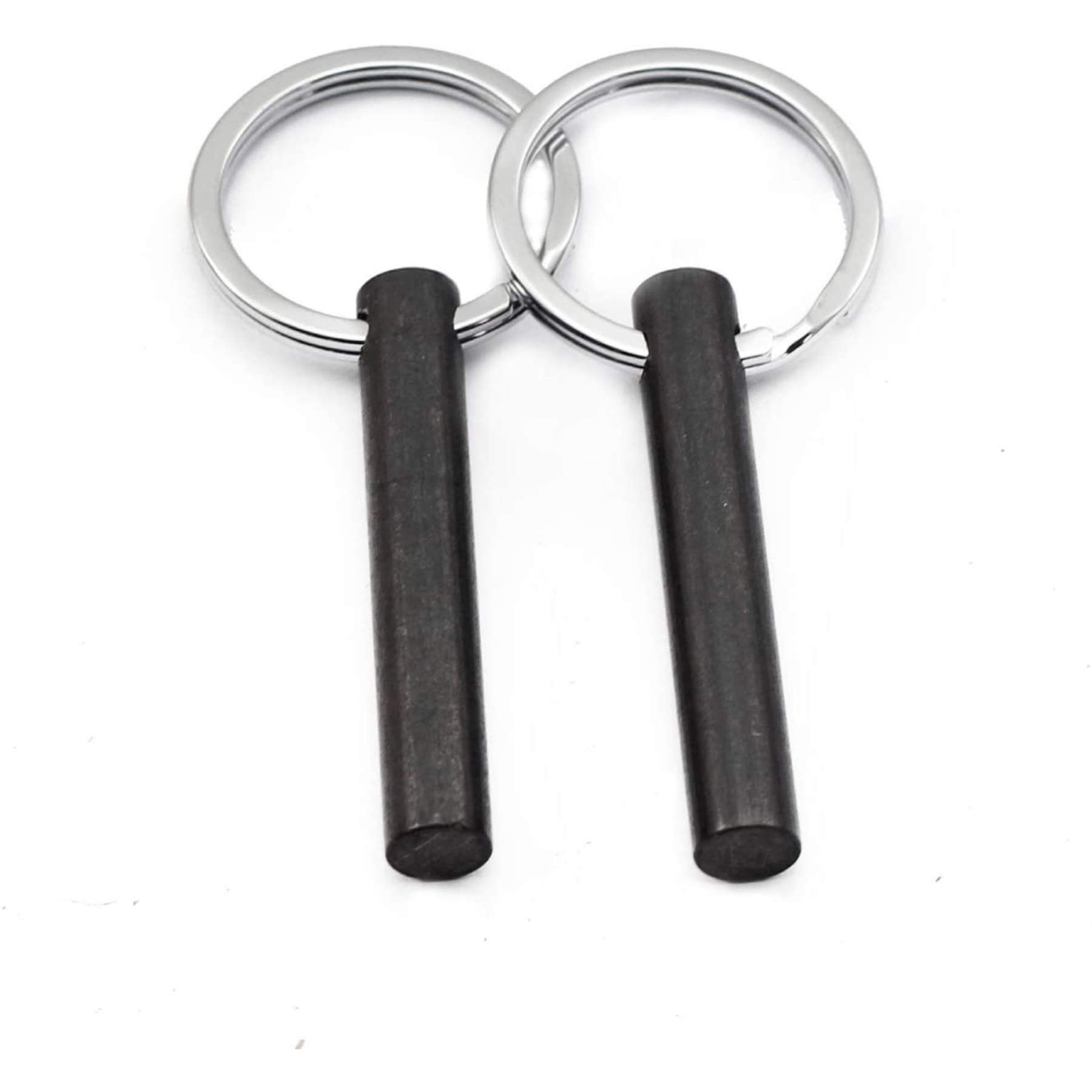 bayite Survival Drilled Ferrocerium Flint Fire Starter Rod with Keychain Ring 2 Inch Pack of 2