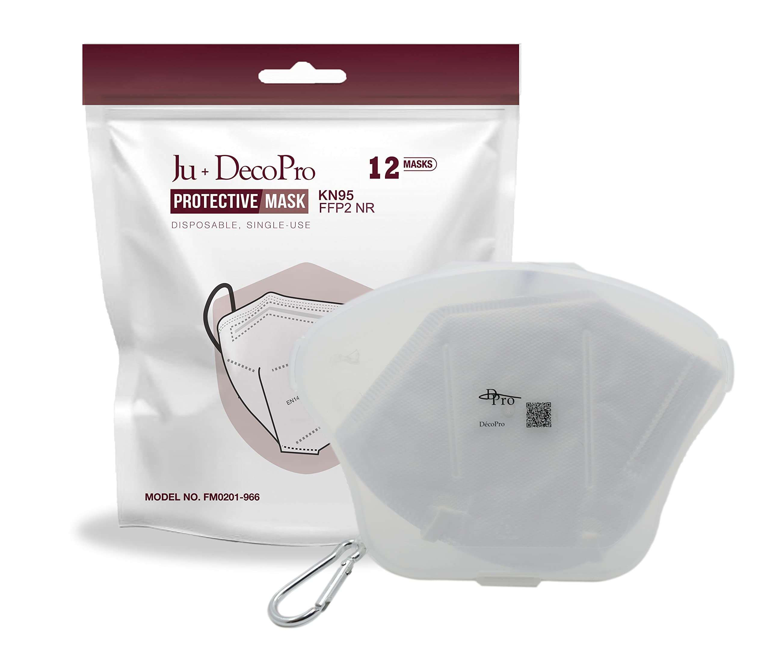 DÉCOPRO Disposable Face Masks with a Travel Case 5 Layer Filter Barrier Pack of 12 | F-KN95c-1