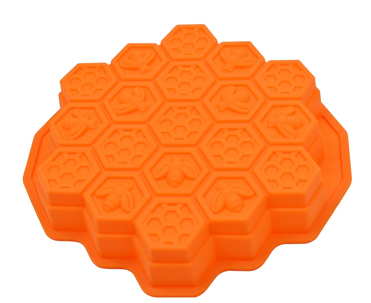 Honeycomb Cake Molds for Kids, HapWay 19 Cavity Silicone Honey Comb Bees Soap Mold Cake Baking Moulds Pull-Apart Dessert Cake Pan Mold