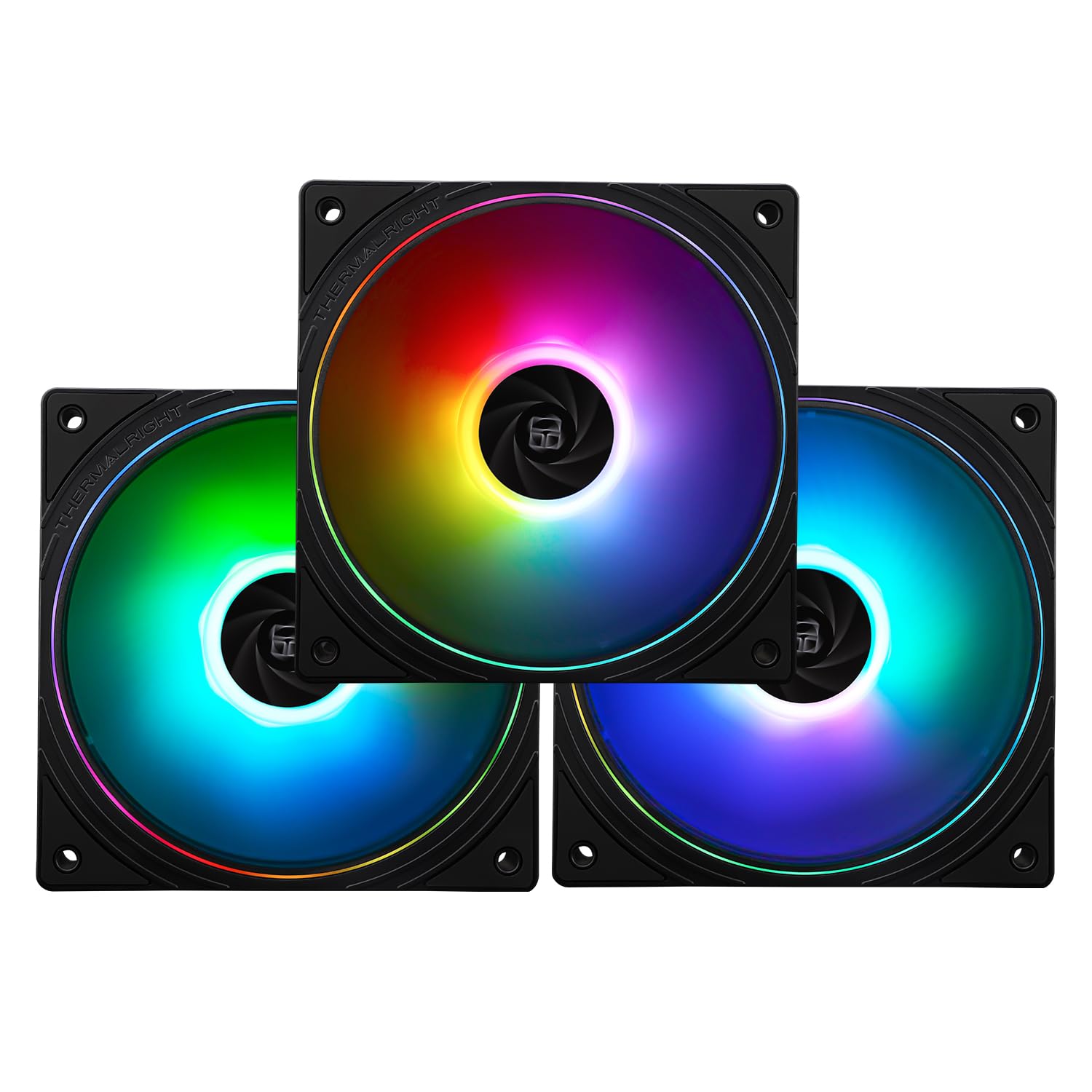 ThermalrightTL-S12-S X3 CPU Fan 120mm ARGB Case Cooler Fan Comes with ARGB Lighting Effect,PC PWM Silent Computer Fan with 1500RPM Speed, CPU Cooling Fan Black(TL-S12-S X3)