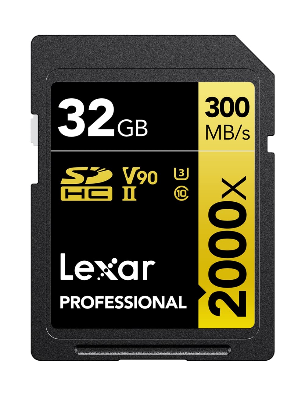 Lexar Professional 2000x 32GB SDHC UHS-II Card, Up to 300MB/s Read, for DSLR, Cinema-Quality Video Cameras