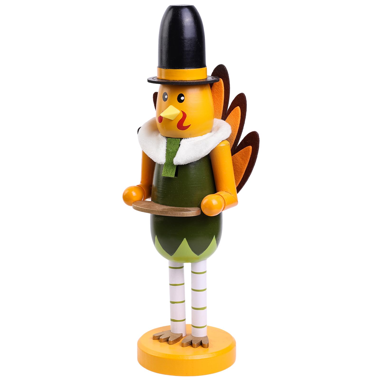 3 ottersWooden Nutcracker, 14 Inch Turkey Decoration Thanksgiving Nutcracker Figure for Fall Christmas Home Table Decor