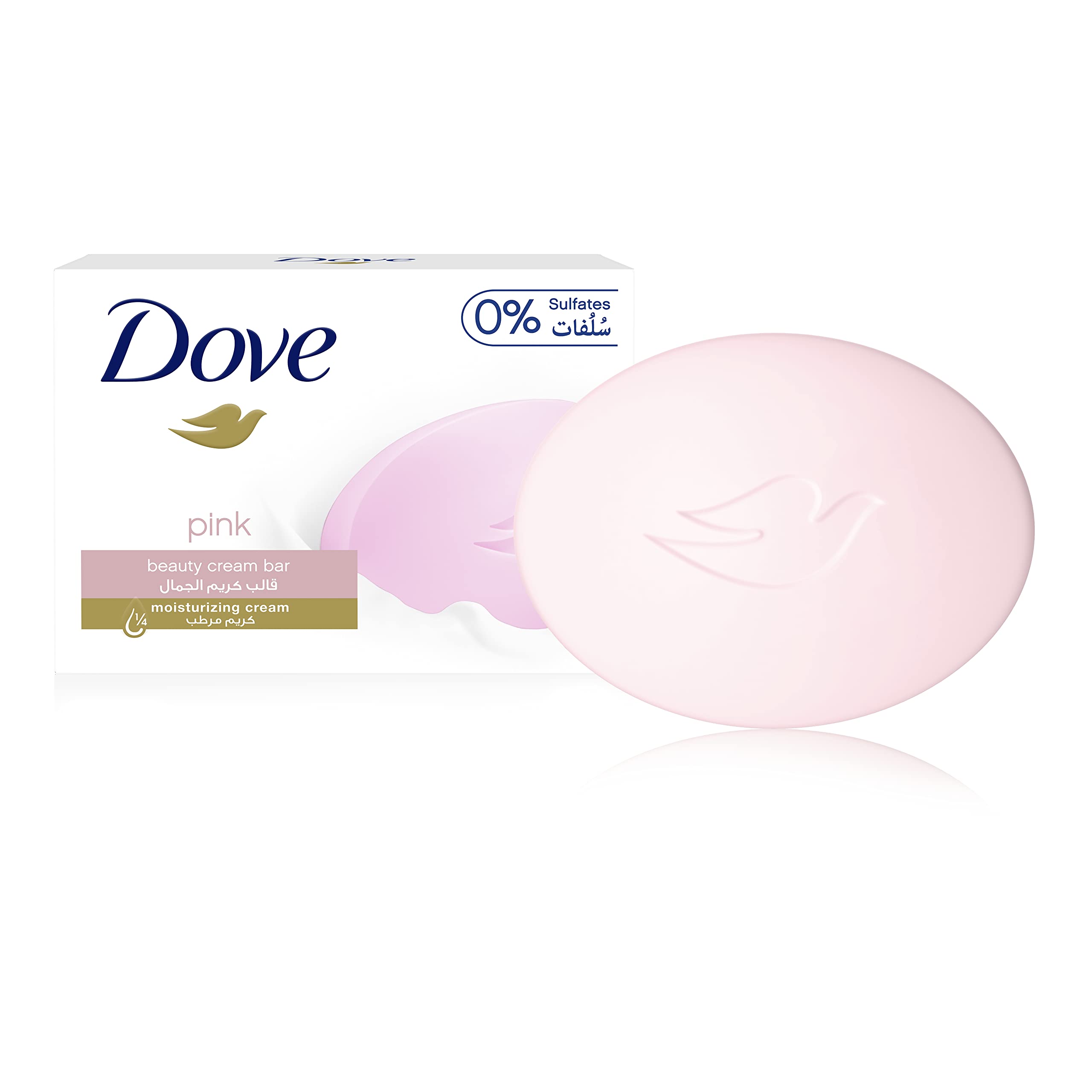 DoveMoisturising Soap Bar Nourishing Formula for All Skin Types, Pink with ¼ Moisturising Cream, 135g (Pack of 12)