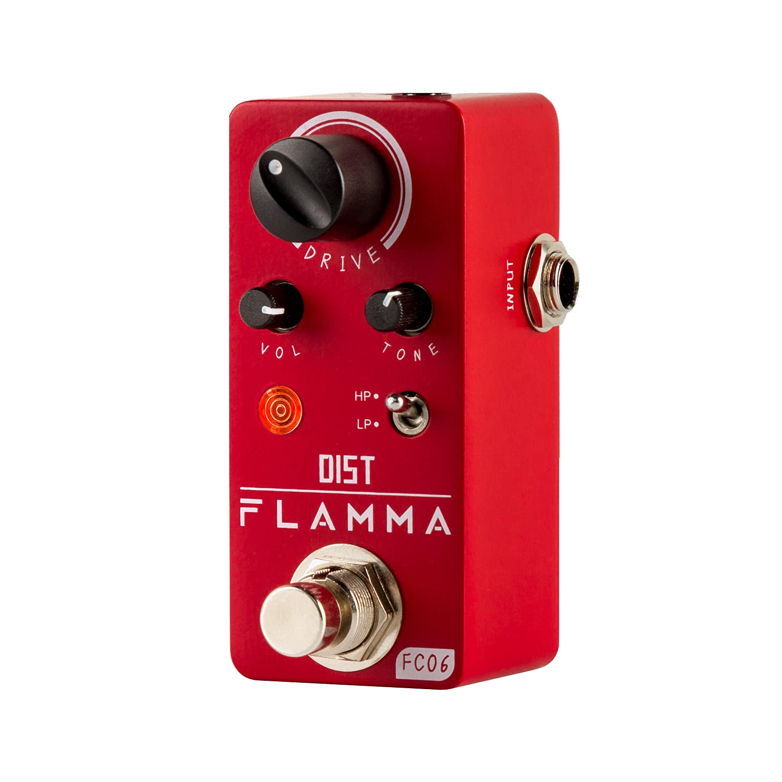 FLAMMAFC06 Distortion Guitar Pedal Electric Guitar Effects with 2 Modes HP/LP, Mini Analog Guitar Pedal, True Bypass