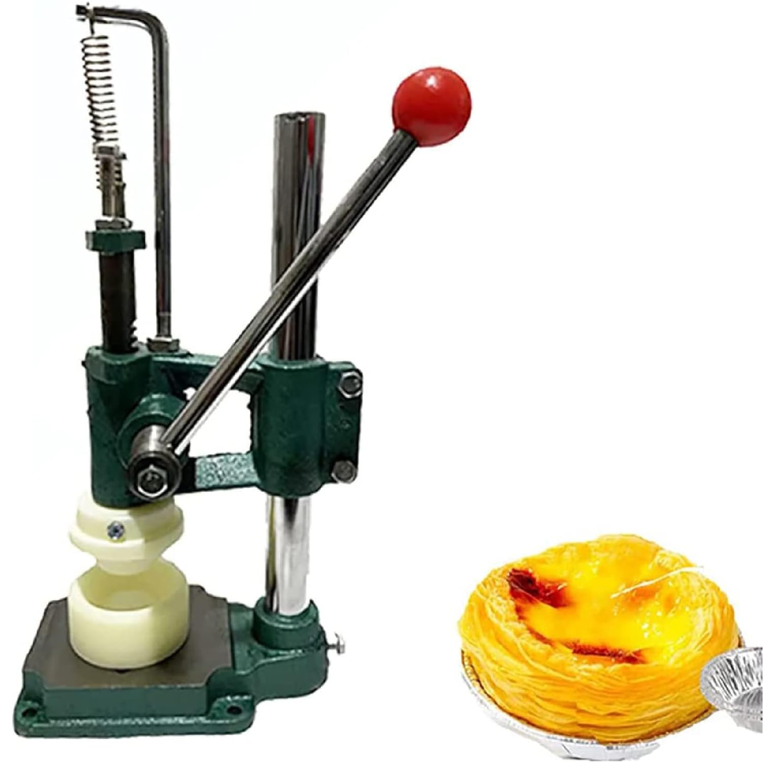 Manual Egg Tart Making Machine, Egg Tart Pressing Machine with Mold, Custard Tart Shell Molding Hand Press Making Egg Tart Skin Tool, Easy To Use, Small In Size, Does Not Take Up Space, The Base Is Ca