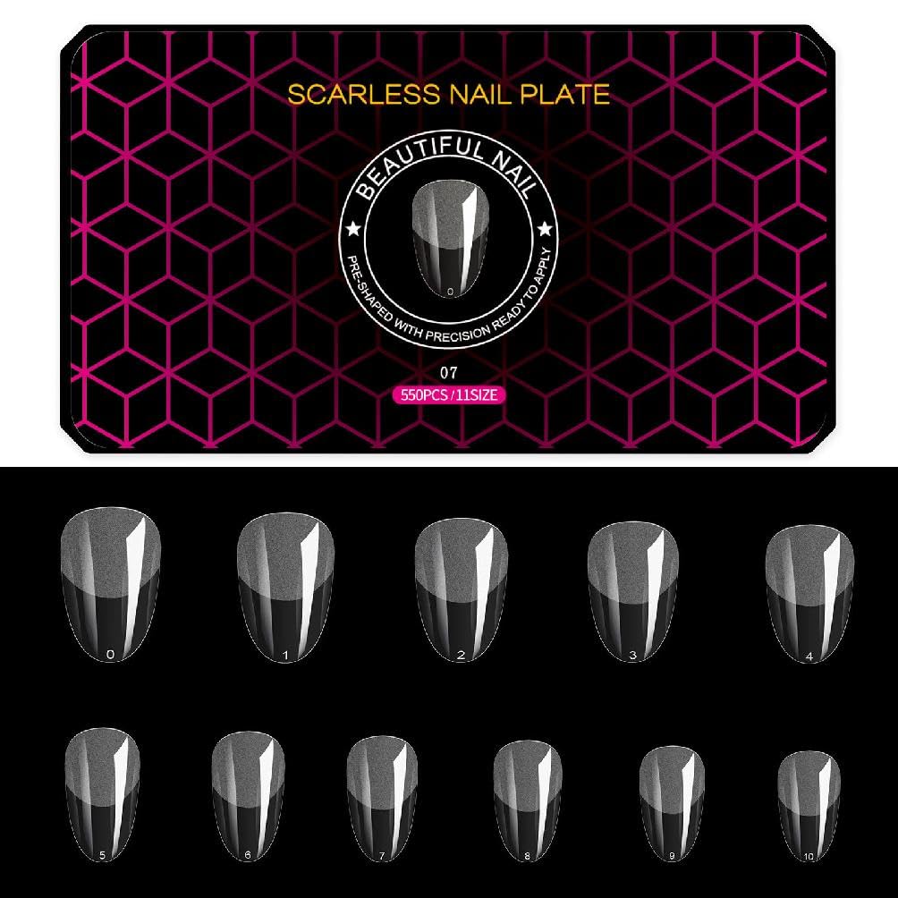 Soft Gel Nail Tips Kit Clear Full Cover Nail Extensions Pre-shaped Acrylic False Gelly Nail Tips For DIY Home-Salon Gelly Tips Short Almond Builder-gel Short Square Coffin Almond-stiletto