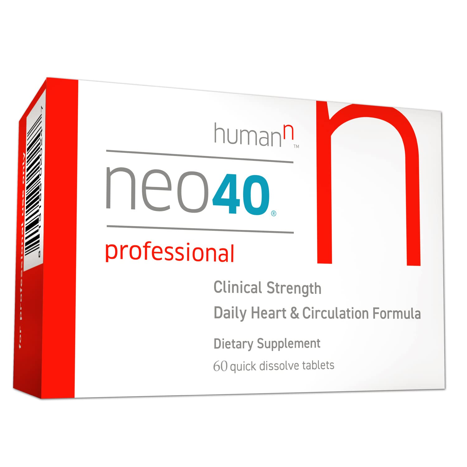 humanN Neo40 Professional - Daily Heart & Circulation Support - Methylfolate, Beet Root Powder, Hawthorn Berry, L-citrulline - 60 Dissolvable Tablets