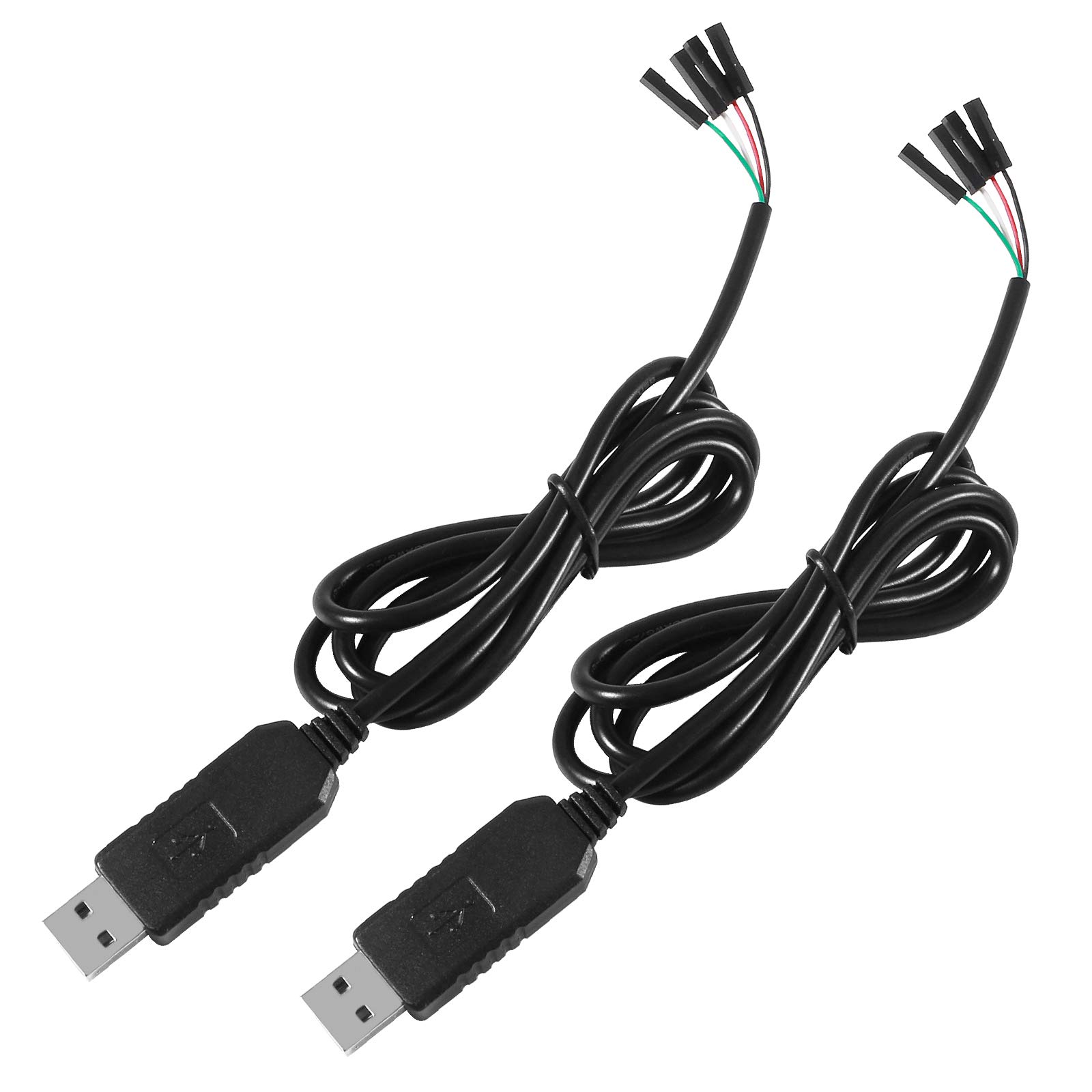 2Pack PL2303 PL2303HX USB to TTL Serial Adapter 3.3V Debug Cable, USB to RS232 TTL Converter 4 Pin Female Socket for Ar-duino Download Cable (PL2303HX Cable)