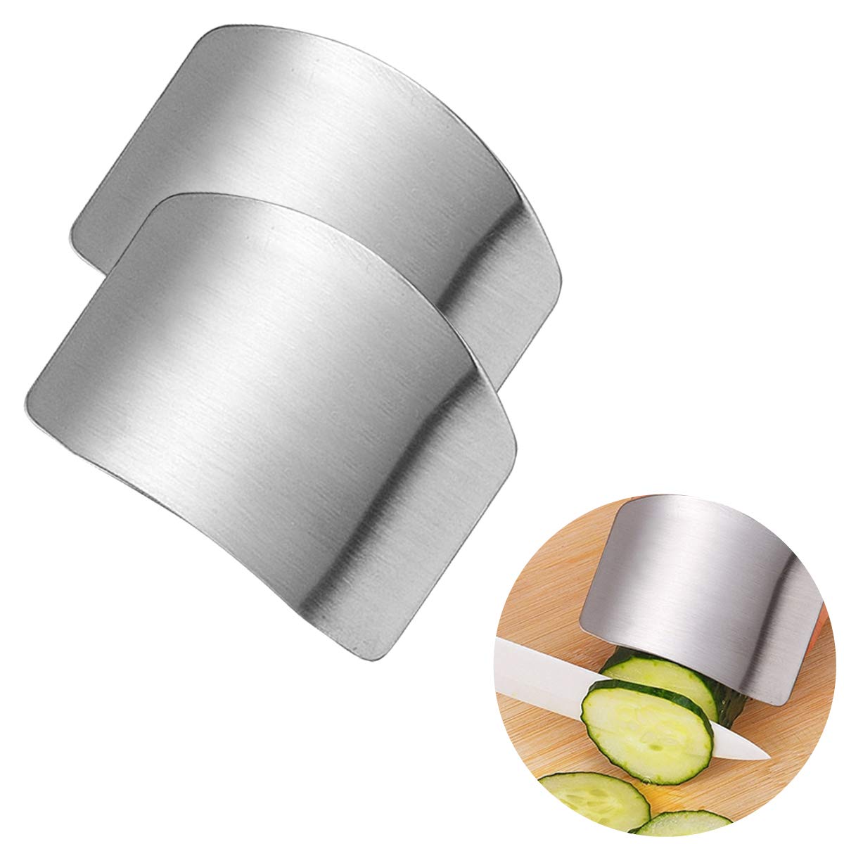 ZOCONE 2 PCs Finger Guard For Cutting Kitchen Tool Finger Guard Stainless Steel Finger Protector Avoid Hurting When Slicing and Dicing Kitchen Safe Chop Cut Tool (PH0088)