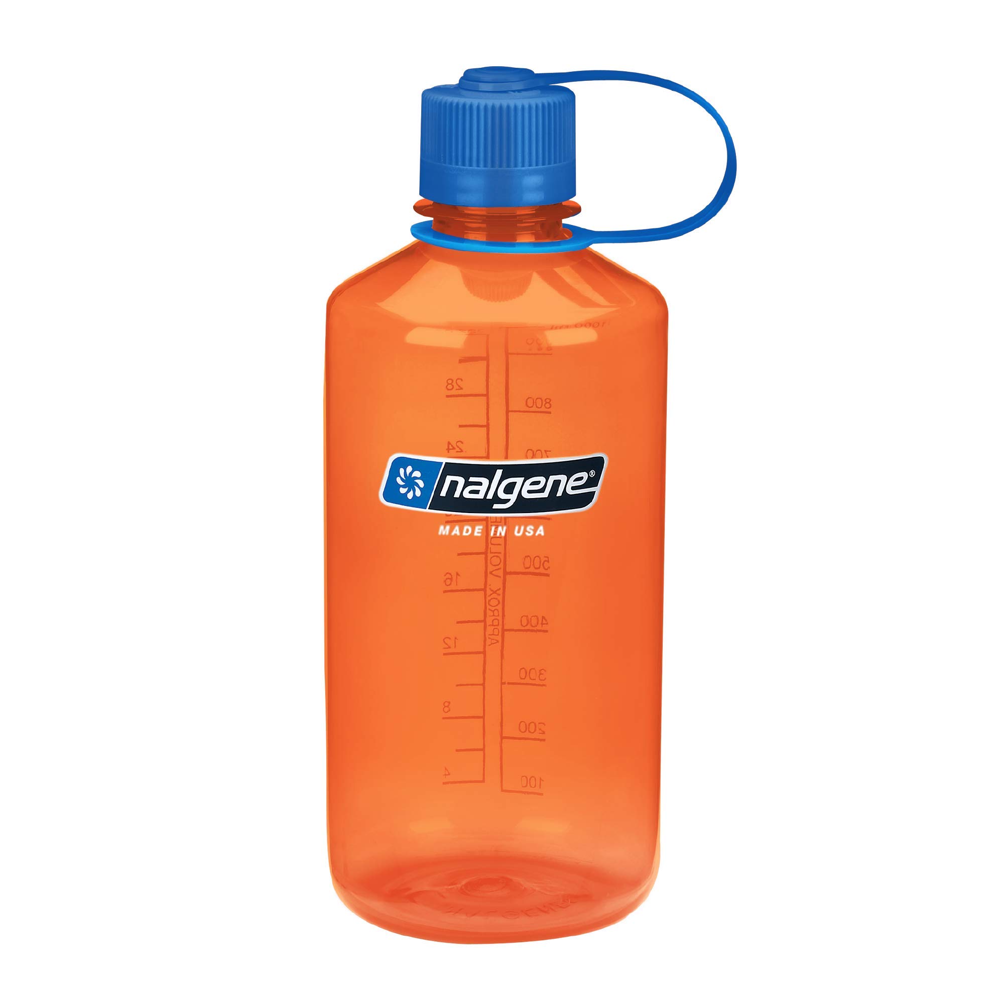 NalgeneTritan Narrow Mouth BPA-Free Water Bottle, Orange w/Blue Cap, 32 oz