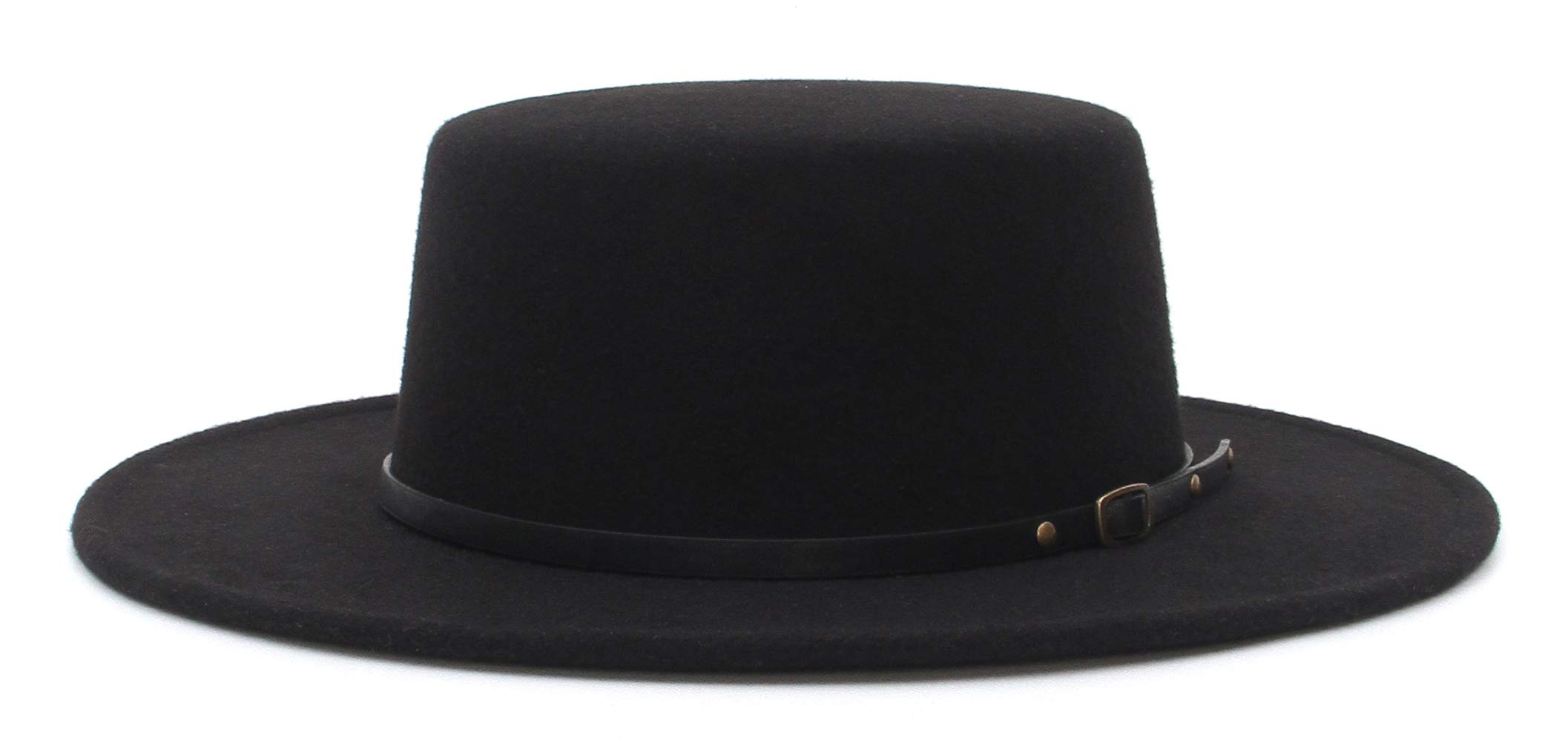 EOZYWomen Men Classic Felt Fedora Hat Wide Brim Flat Top Jazz Panama Hat Casual Party Church Hat