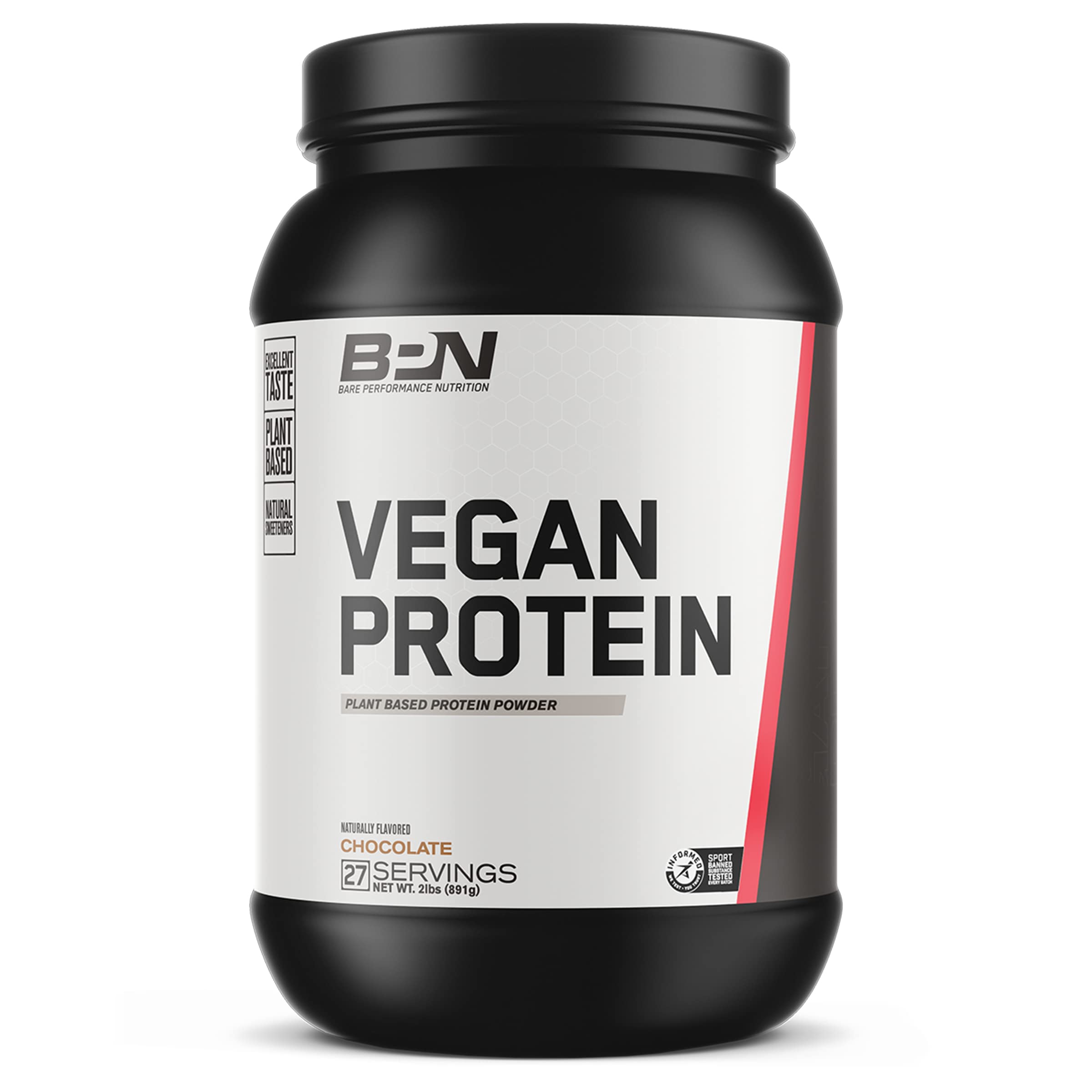 BARE PERFORMANCE NUTRITIONVegan Protein, Plant Based Protein, Pea Protein, Watermelon Protein and Pumpkin Protein, Naturally Sweetened and Flavored (27 Servings, Chocolate)