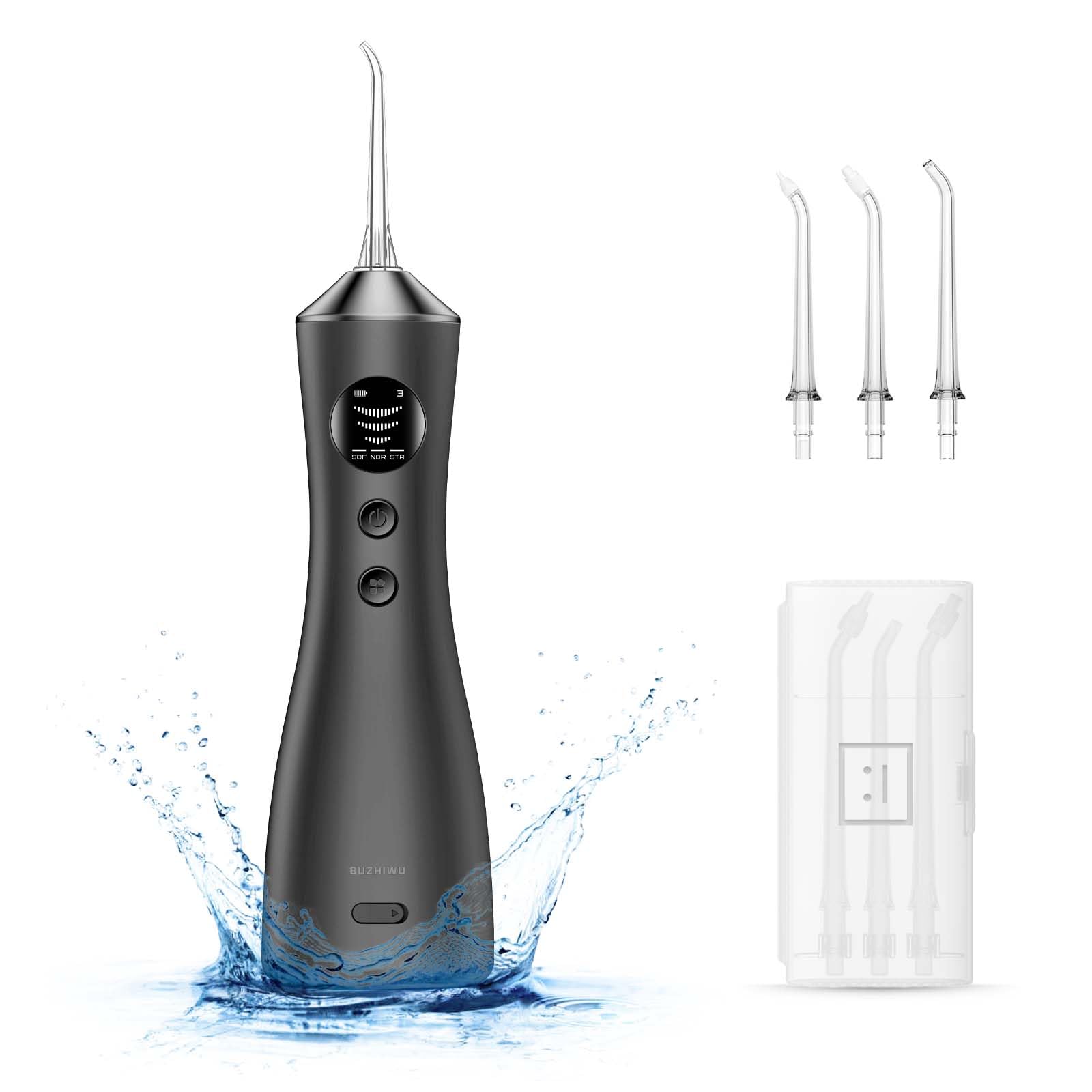 Water Dental Flosser Teeth Pick: Portable Cordless Oral Irrigator 300ML Rechargeable Travel Irrigation Cleaner IPX7 Waterproof Electric Flossing Machine for Teeth Cleaning RF-001