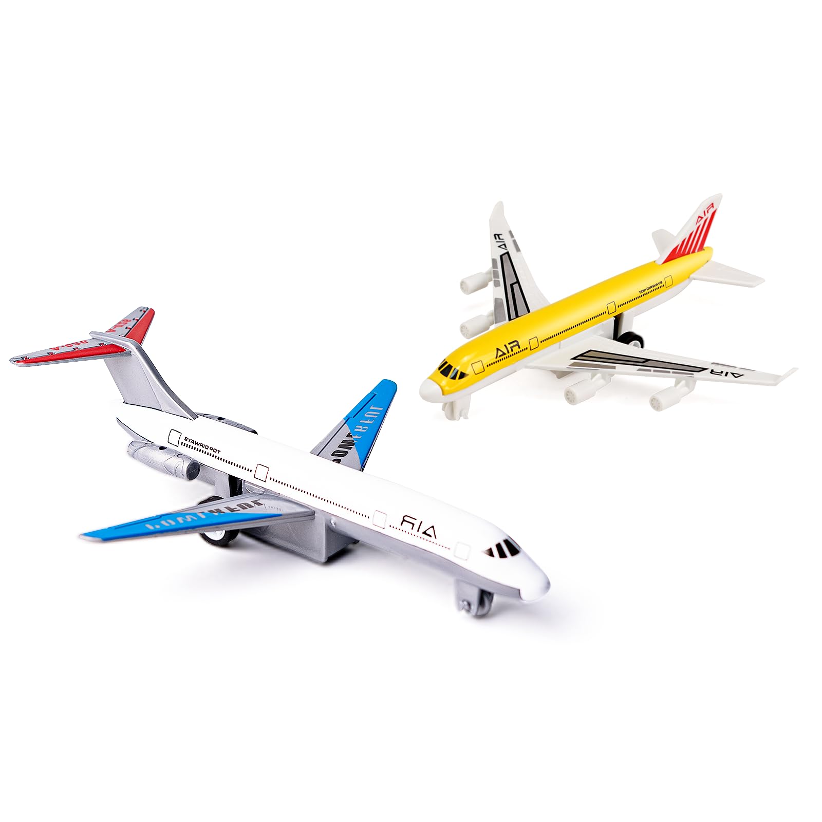 2 Pack Airplane Toys, Metal Plane Pull Back Airplane Toys for 3 4 5 6 Years Old Boys Girls, Die Cast Aircraft Plane Models, Kids' Play Vehicles Aeroplane Airplanes for Kids Birthday Gifts