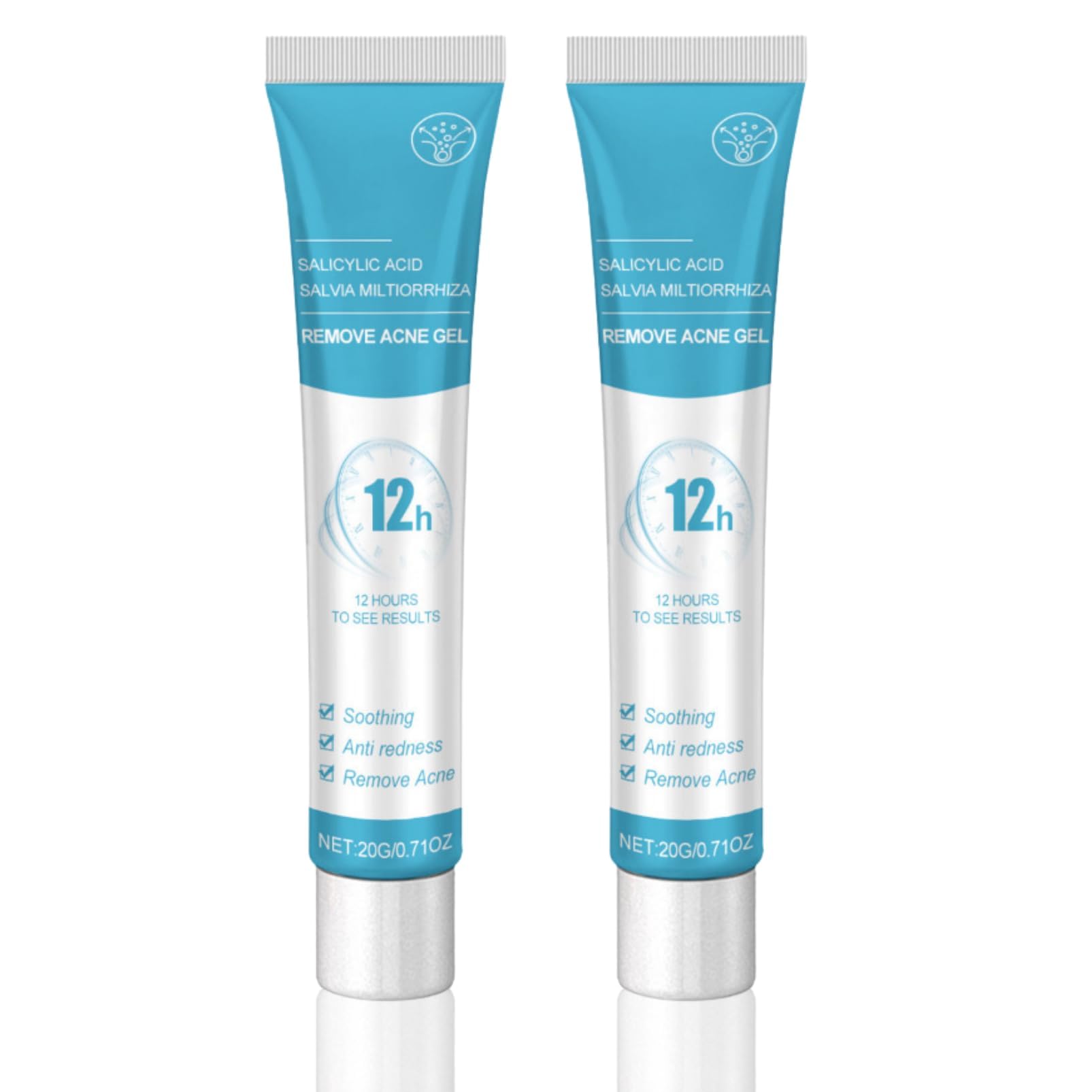 Acne Treatment Gel - Salicylic Acid Acne Cream - Dark Spot Remover for Face - Face Spot Treatment - Acne Cream - Spot Cream for Teenagers - Fade Acne Marks - Daily Skin Care 2PCS