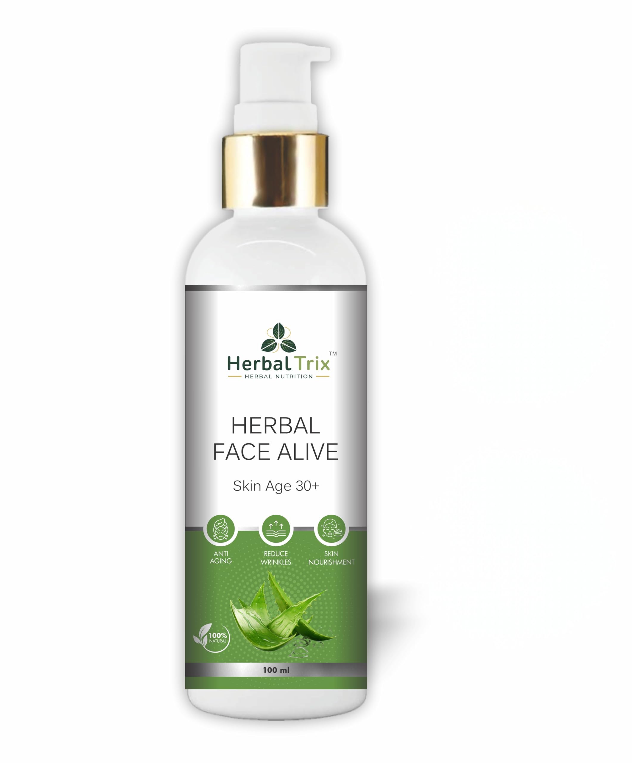 Herbal Trix, Face Alive, Anti Aging,Reduce Wrinkles, Treat Pigmentation, Skin Age30+ (100 ml)