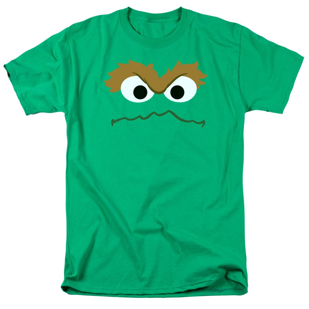 Sesame Street Oscar The Grouch Face T Shirt & Stickers