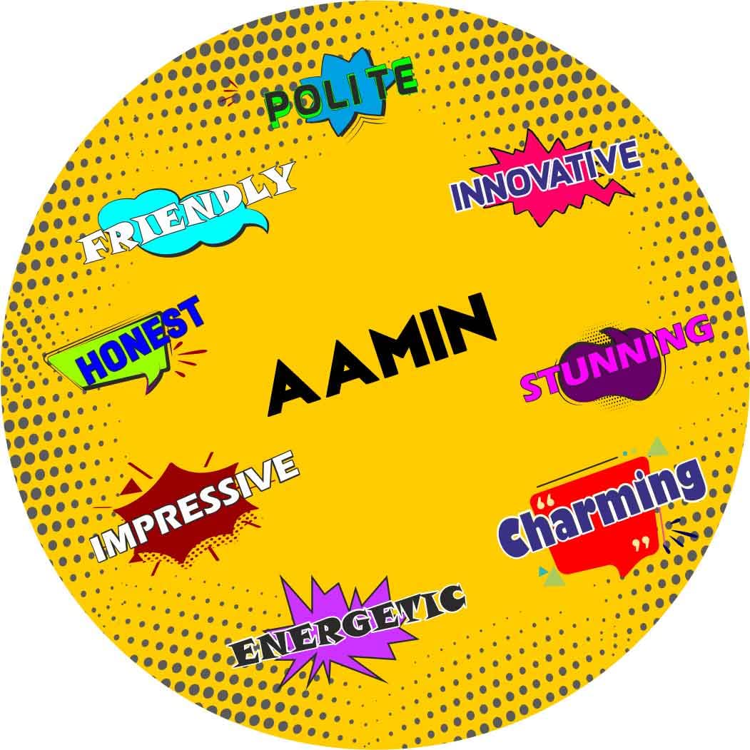 ASHVAH Aamin Name Customizable Stylish Fridge Sticker Magnet - Personality Trait Quotes - Gift for Friend, Son, Daughter, Kids, Husband, Wife