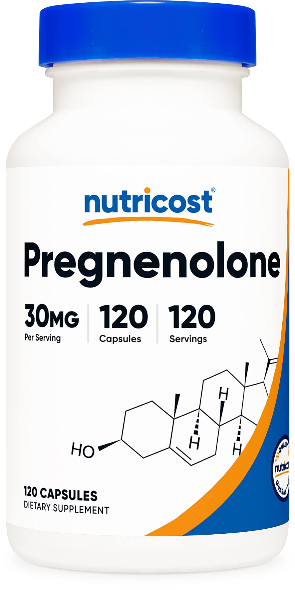 NutricostPregnenolone 30mg, 120 Capsules - Non-GMO, Gluten Free, Vegetarian Capsules