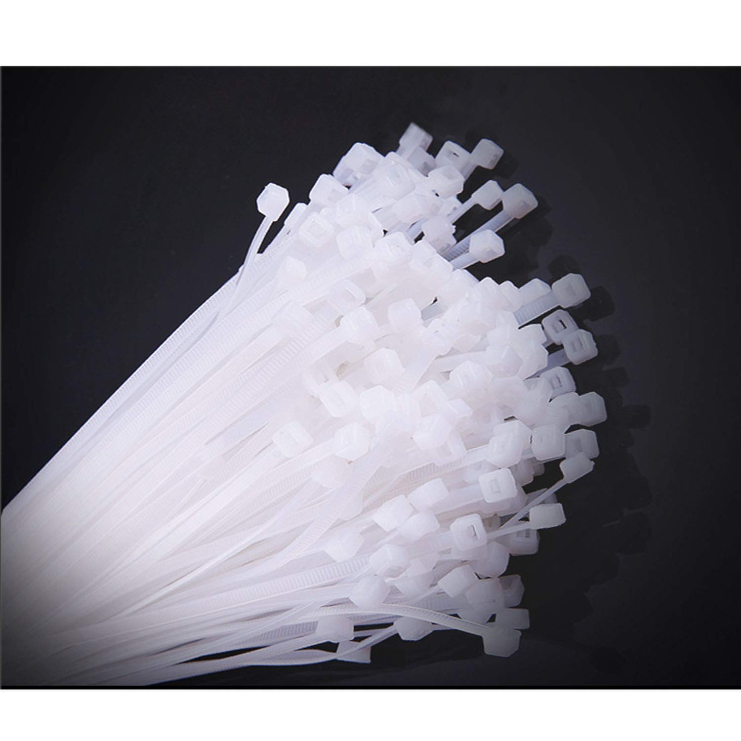 Heavy Duty 20 Inch Self-Locking Nylon Cable Zip Ties, Width 0.2 Inch (White 100 pcs)