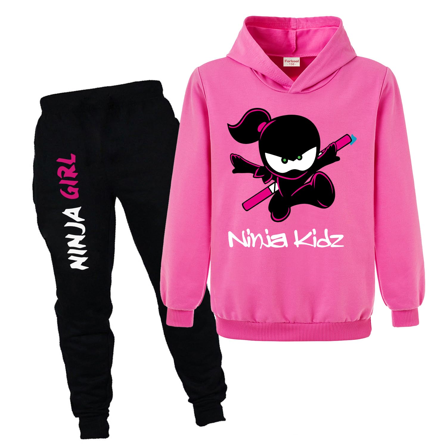 Forlcool Ninja Kidz Merch Hoodies+Pants 2pcs Tracksuits for Kids Comfortable Casual Suits