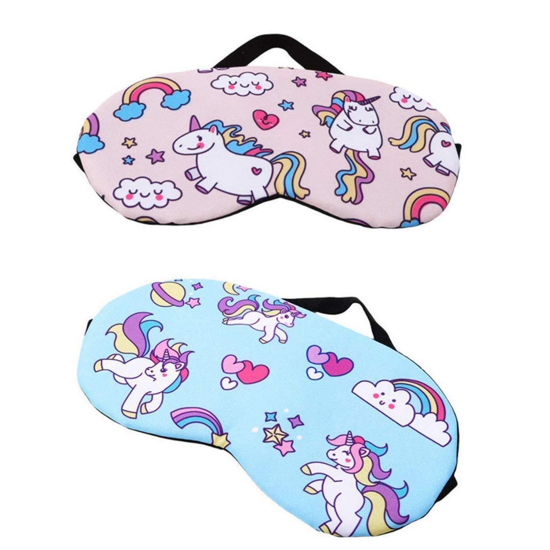 Gift Box Goodies Set of 2 Pink/Blue Unicorn Eye Masks Girls Sleepover Eye Masks Cotton Birthday Sleep Unicorn Party UK