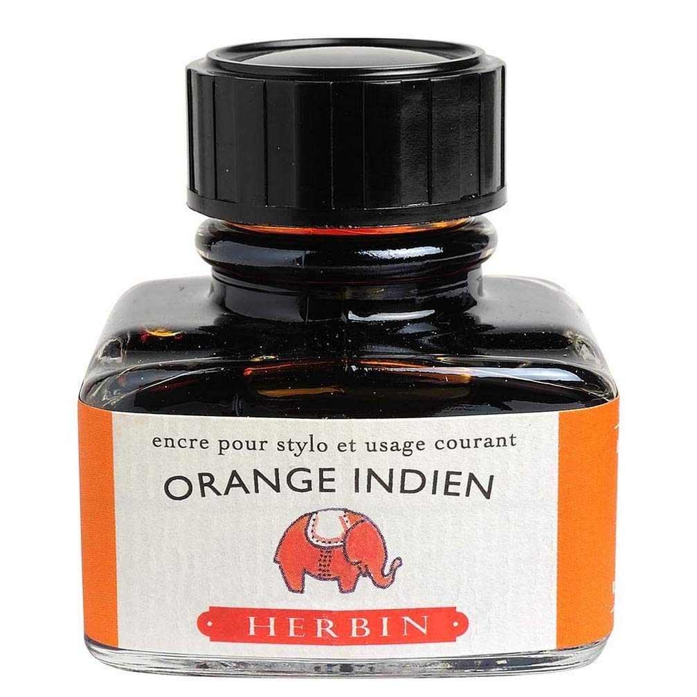 Herbin Jacques 13057T- 30ml Bottle of Ink for Fountain Pens and Rollerball Pens - Orange Indien