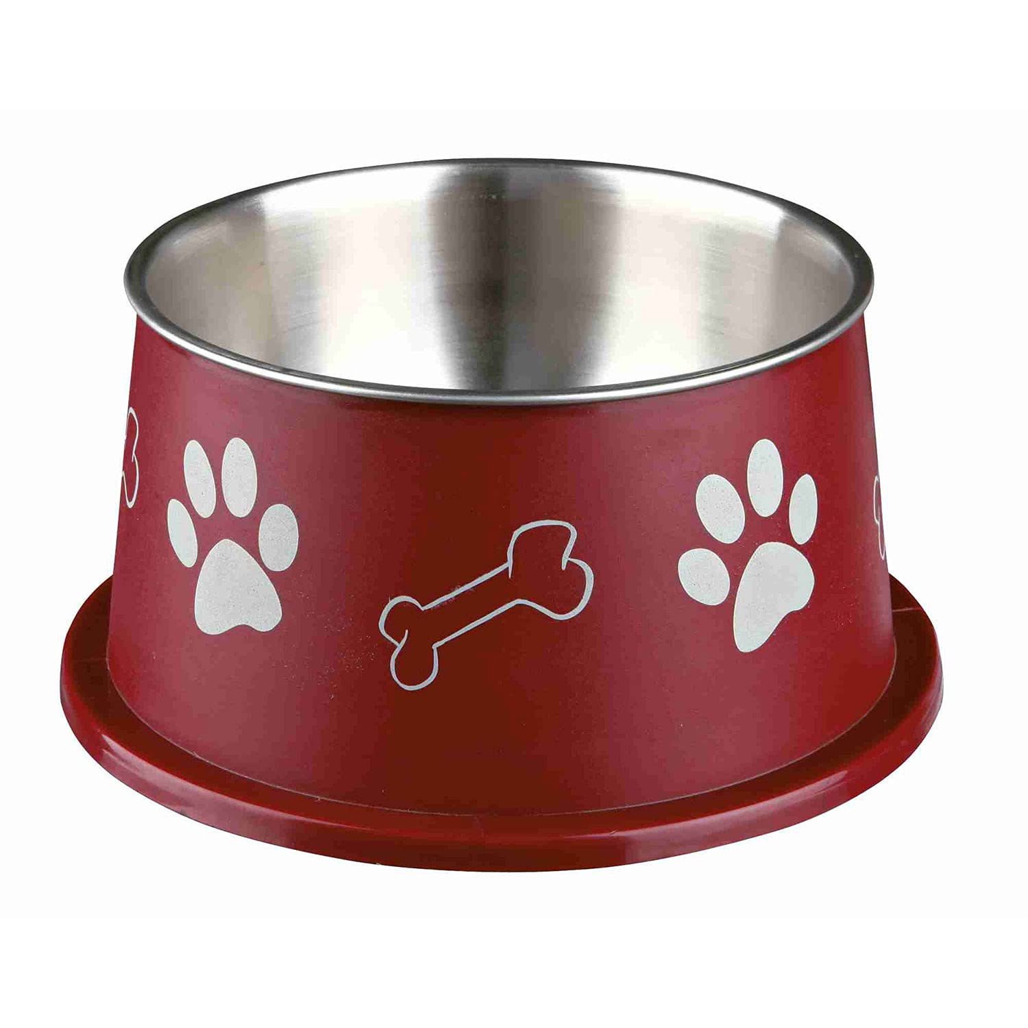 Trixie Plastic Coated Stainless Steel Long-Ear Bowl, 15 cm Diameter, 0.9 Litre (Assorted Colors)