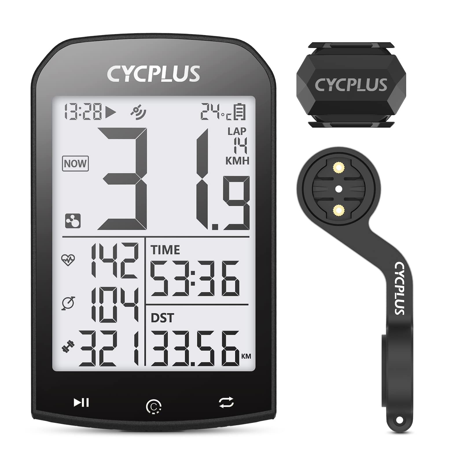 CYCPLUSBike Speedometer, Bicycle Computer Set with Speed Sensor and Mount