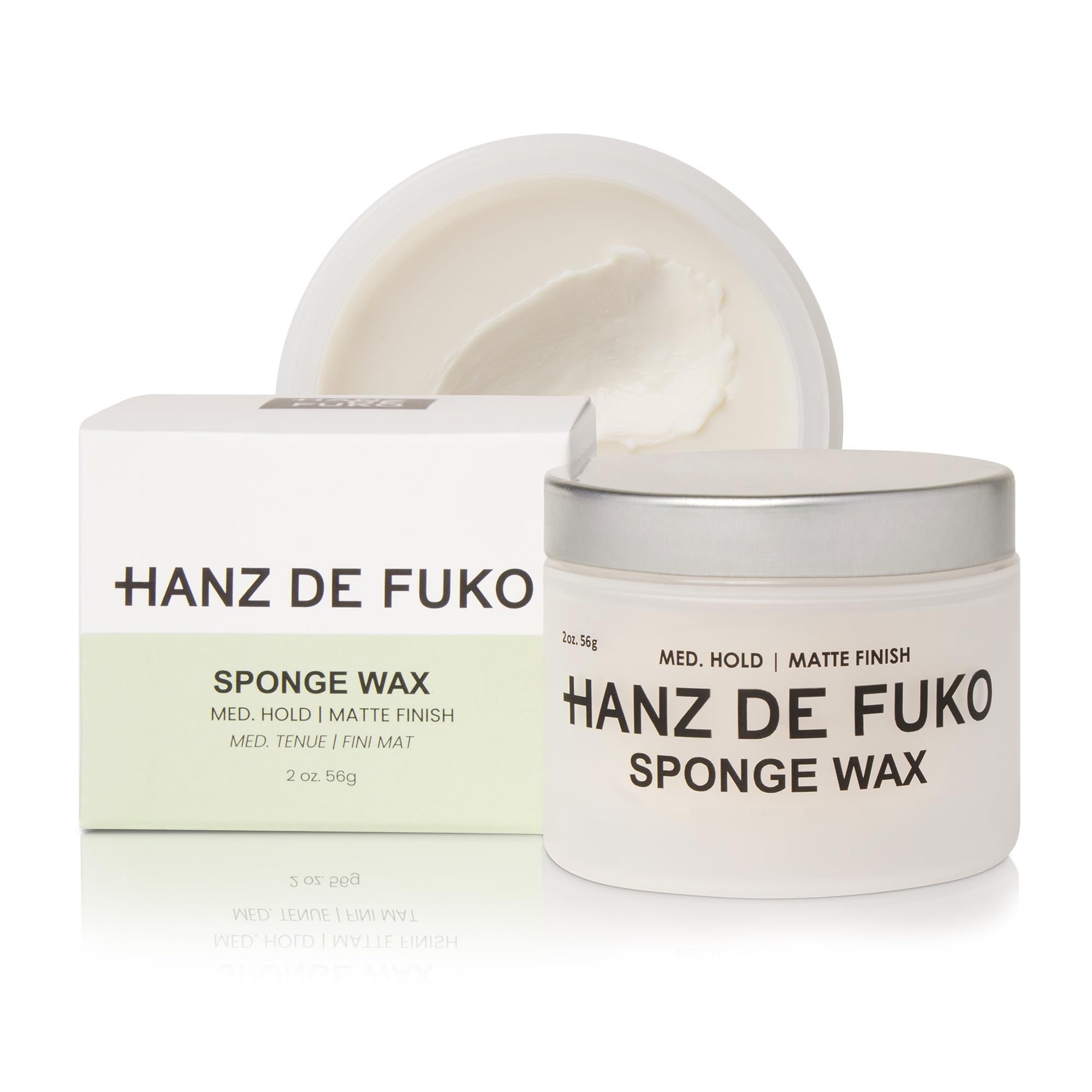 Hanz de Fuko Sponge-Wax – Premium Men’s Hair Styling Wax with Medium Hold & Semi-Matte Finish – 2oz