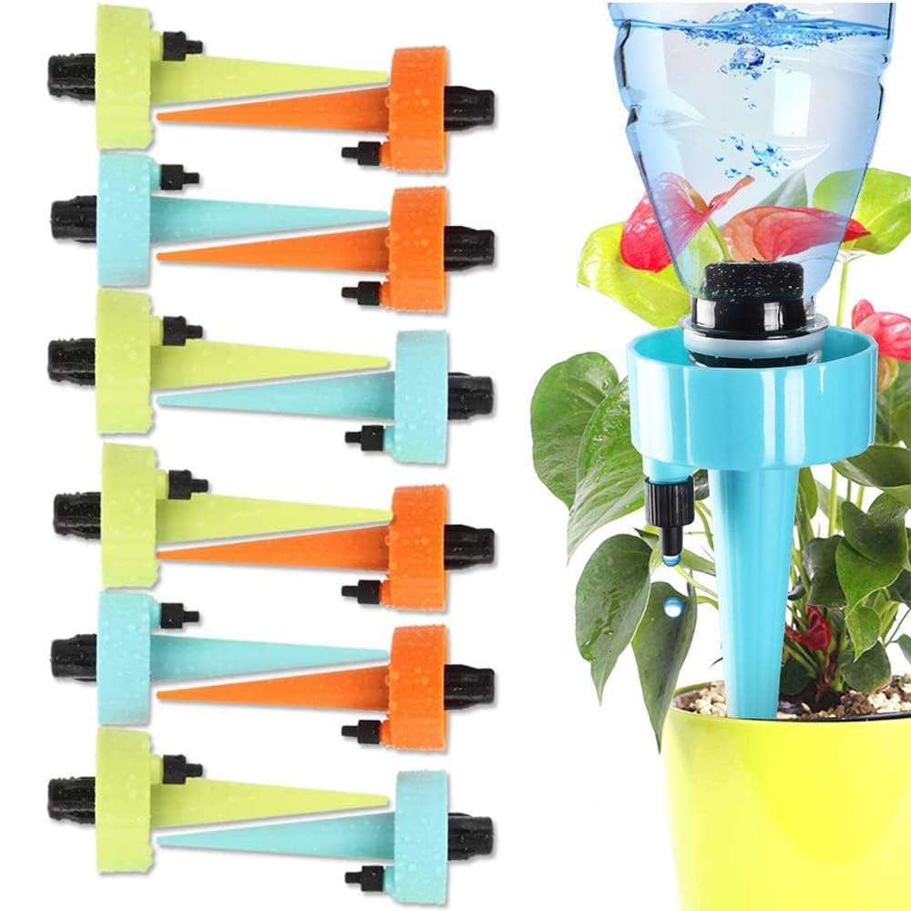 Upgraded Plant Waterer,12 Pcs Plant Self Watering Spikes,Plant Watering Devices with Slow Release Control Valve Switch,Automatic Vacation Drip Irrigation Watering Stakes for Outdoor Indoor Plants