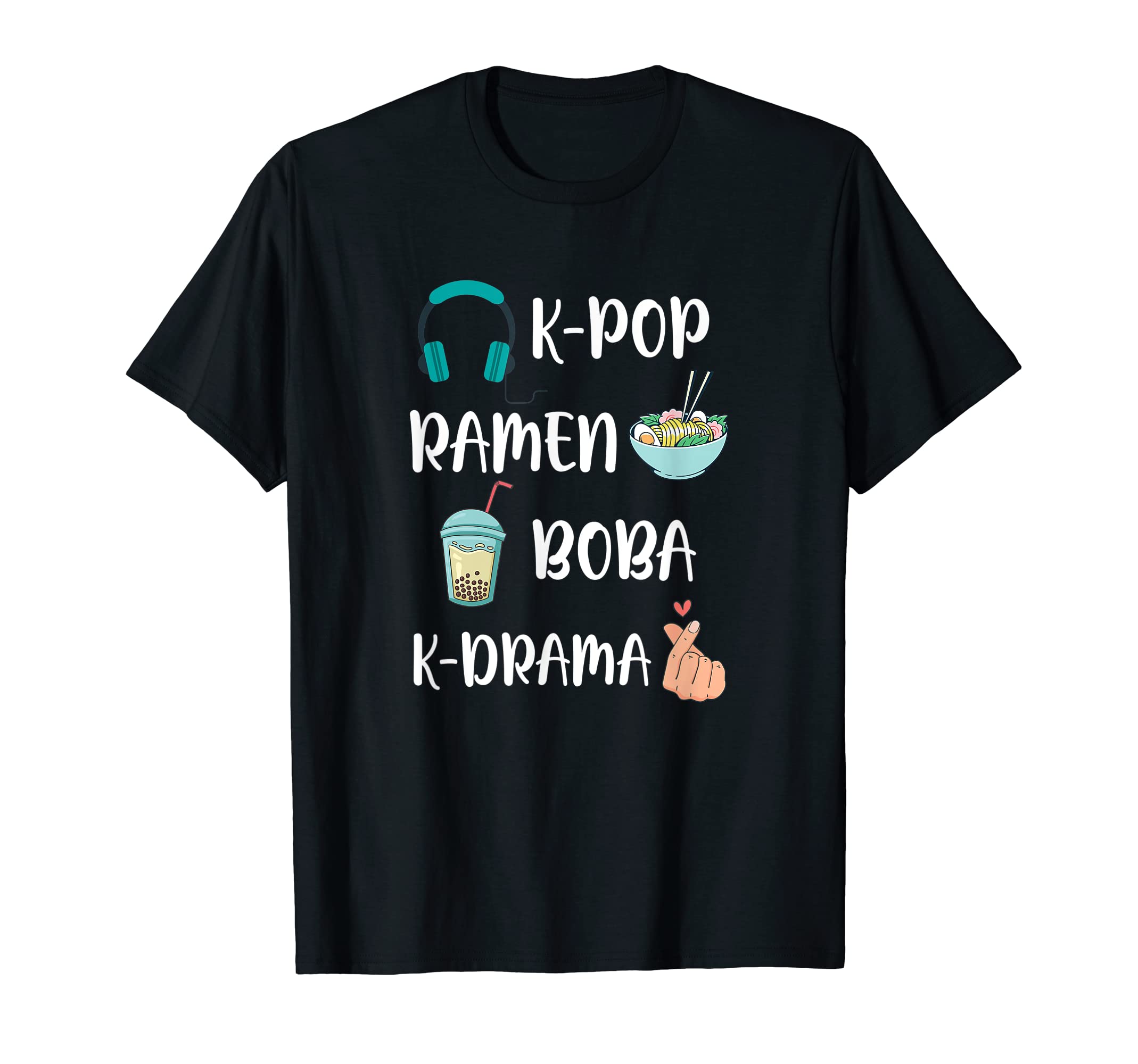 K-Pop Ramen Boba Bubble Tea K-DramaKawaii K-Pop Ramen Boba Bubble Tea K-Drama Lover T-Shirt