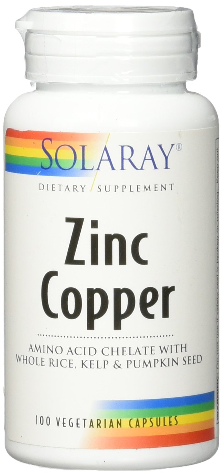 SOLARAY Zinc 50Mg Copper 2 Mg 100 Vegetarian Capsules