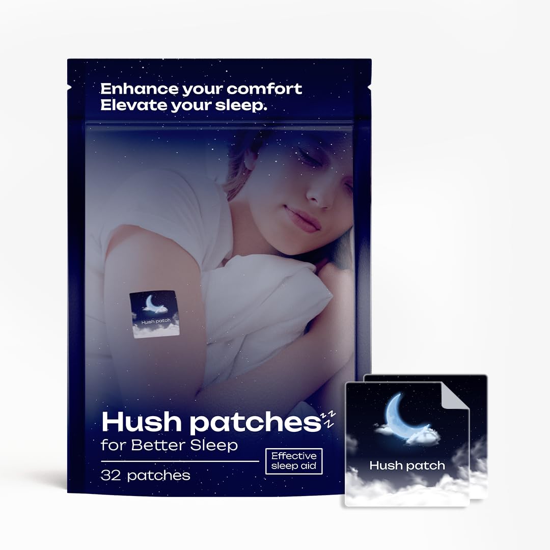 HUSH Sleep Patches for Adults, Sleep Support Patches for Women and Men, Upgraded Sleep Patches with Extra Strength, Free Sleep Aid Alternative Patches, Pack of 32