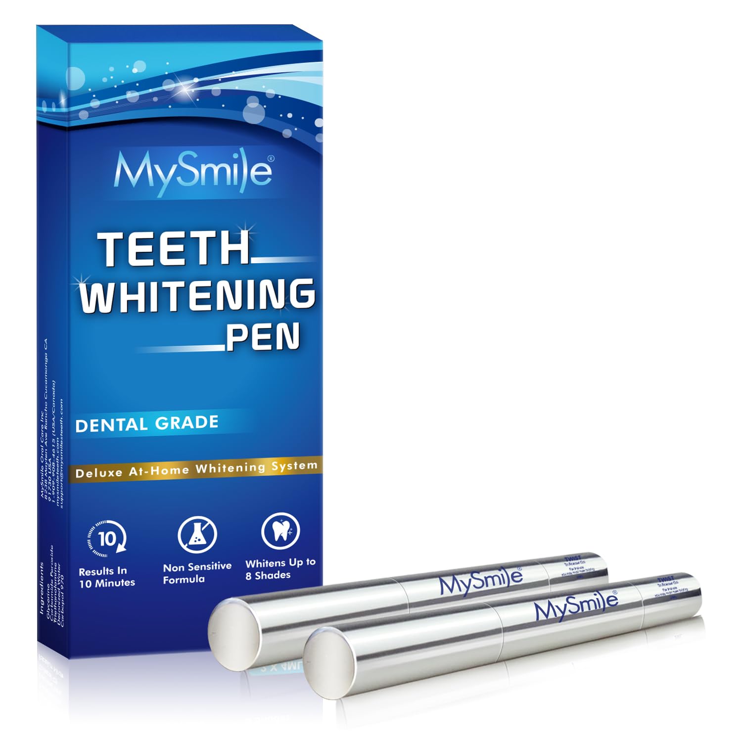 MySmile Teeth Whitening Pen 30+ Treatment Enamel Safe Tooth Whitening Gel for Teeth Sensitive-10 Min Fast Whitening Teeth-Helps to Remove Stains from Coffee, Smoking, Wines-Mint Flavor