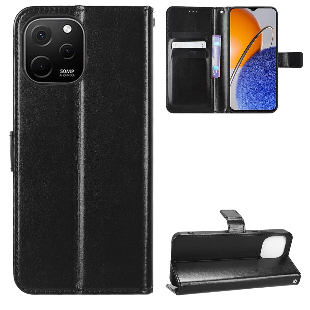 Case for Huawei Nova Y61 Leather Case for Huawei Nova Y61 EVE-LX9 EVE-LX9N EVE-LX3 Protective Case Cover Black