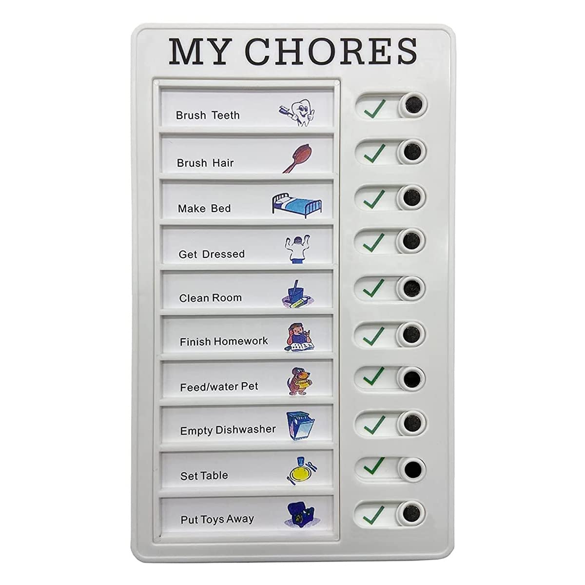 Stemuap 2 Pieces Chore Chart for Kids,Portable Chore Chart Memo Plastic Board - 4.7x7.9 Inch Detachable Message Board,Daily to Do List Checklist, White