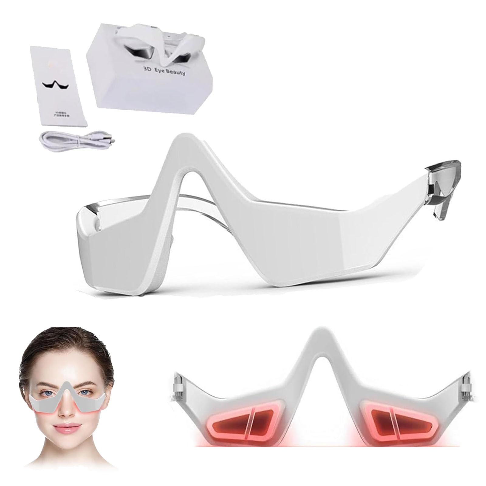 Revitaleyes - Revital Eyes Red Light Glasses,Revitaleyes Red Light Therapy,Revitaleyes Under-Eye Red Light Therapy,Microcurrent Eye Beauty Device,3d Eye Beauty Device,Eye Care Red Light (1PCS)