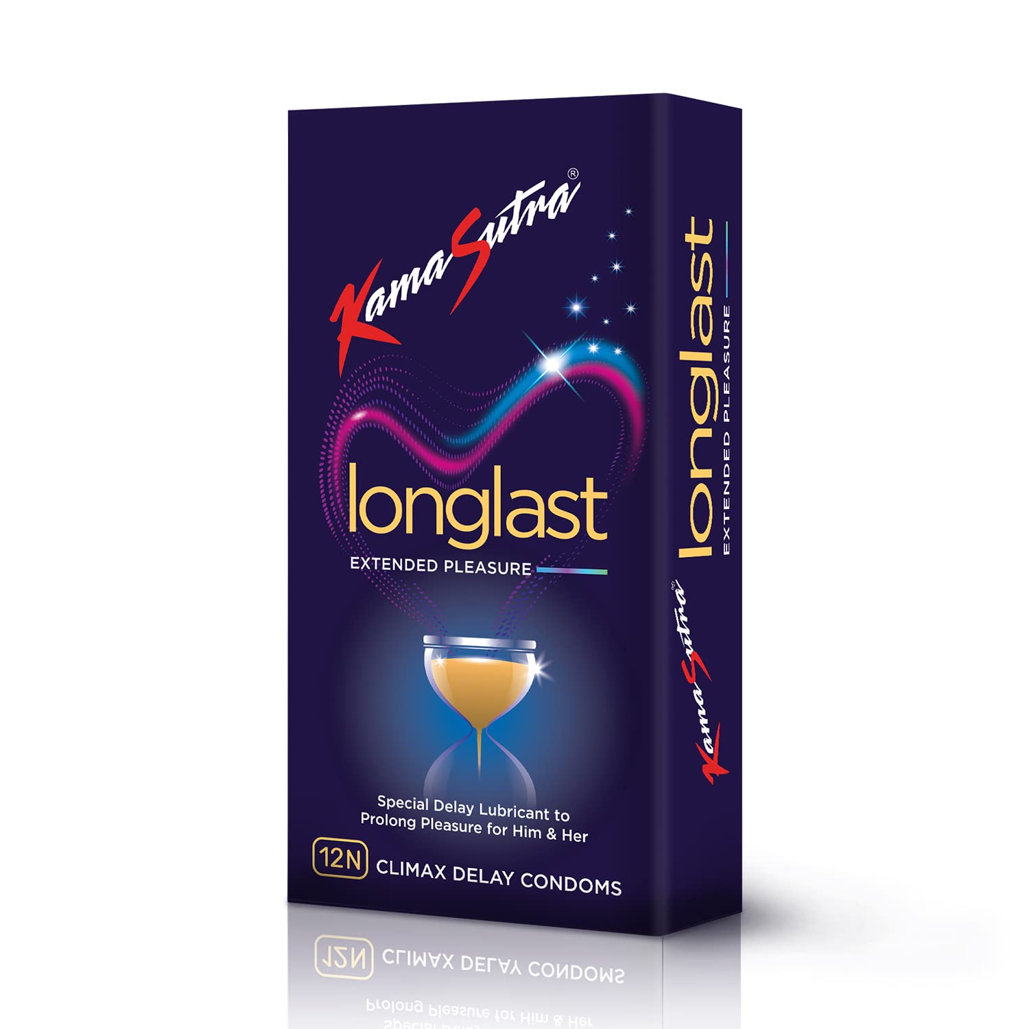 KamaSutra LongLast Condom for Men | Dotted | Combo Pack of 12