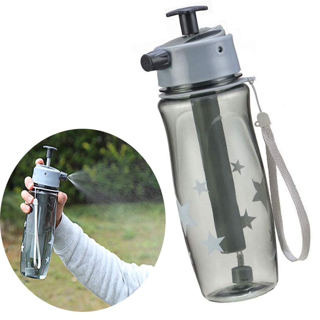 Beewanta Cool Kettle Water Spray Sports Bottle Movement Canteen 650 ml Squeeze with Straw Drinking Shower and Spray 3 in 1 for Outdoor Camping Travel Bike