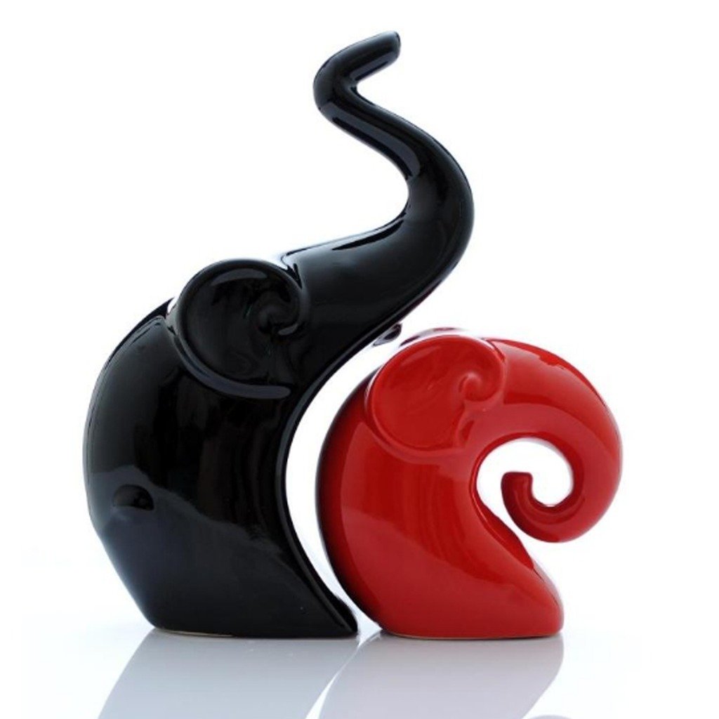 ECYC? Originality Home Decoration Furnishing Animal Ornament Ceramics [ Elephant Lovers ] by ECYC