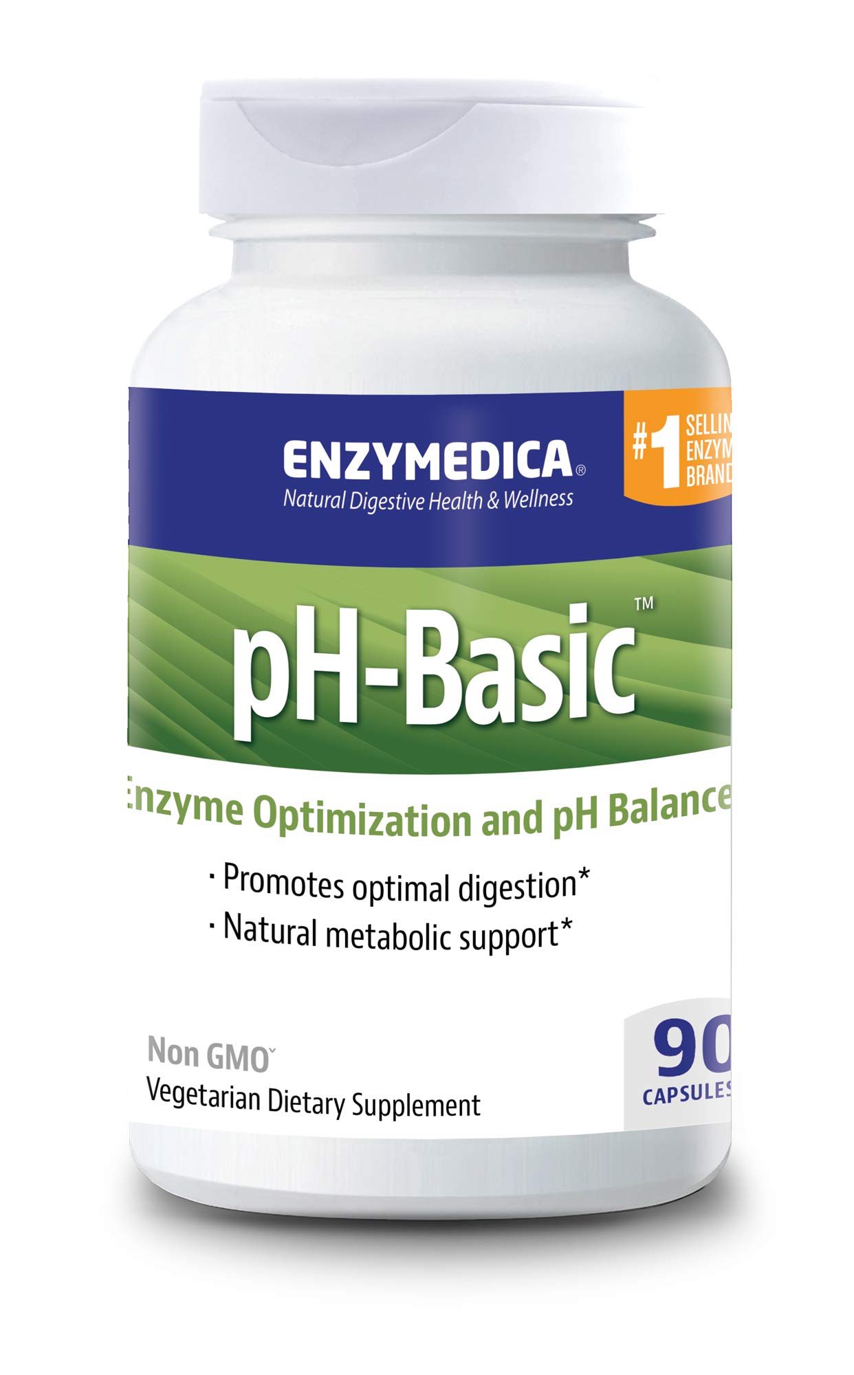 Enzymedica, pH-Basic, Includes Digestive Enzymes, Nutrients & Herbs, Supports Healthy Digestion & pH Balance, 90 Count