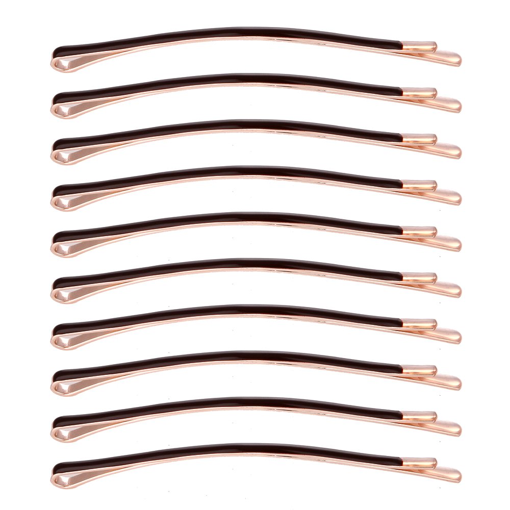 Yishenyishi Pack of 10 Curved Jumbo Bobby Pins,Hair Clips (Brown-10pcs)