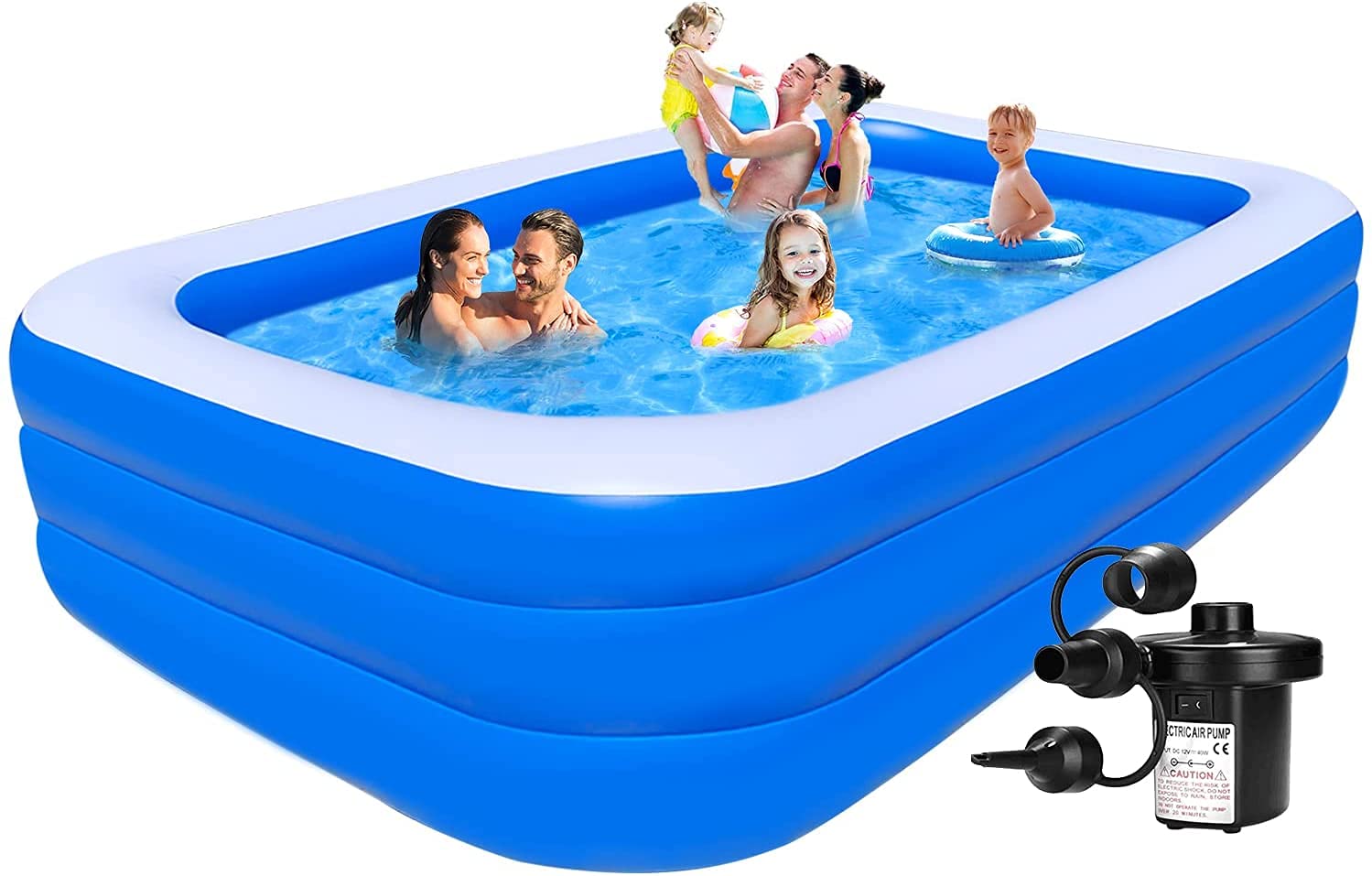 BETLEX Best Way Swimming Pool Inflatable Bath Tubs for Adults Spa Swimming Bath Tub with Pump 10 Feet Blue (with Electric Pump)