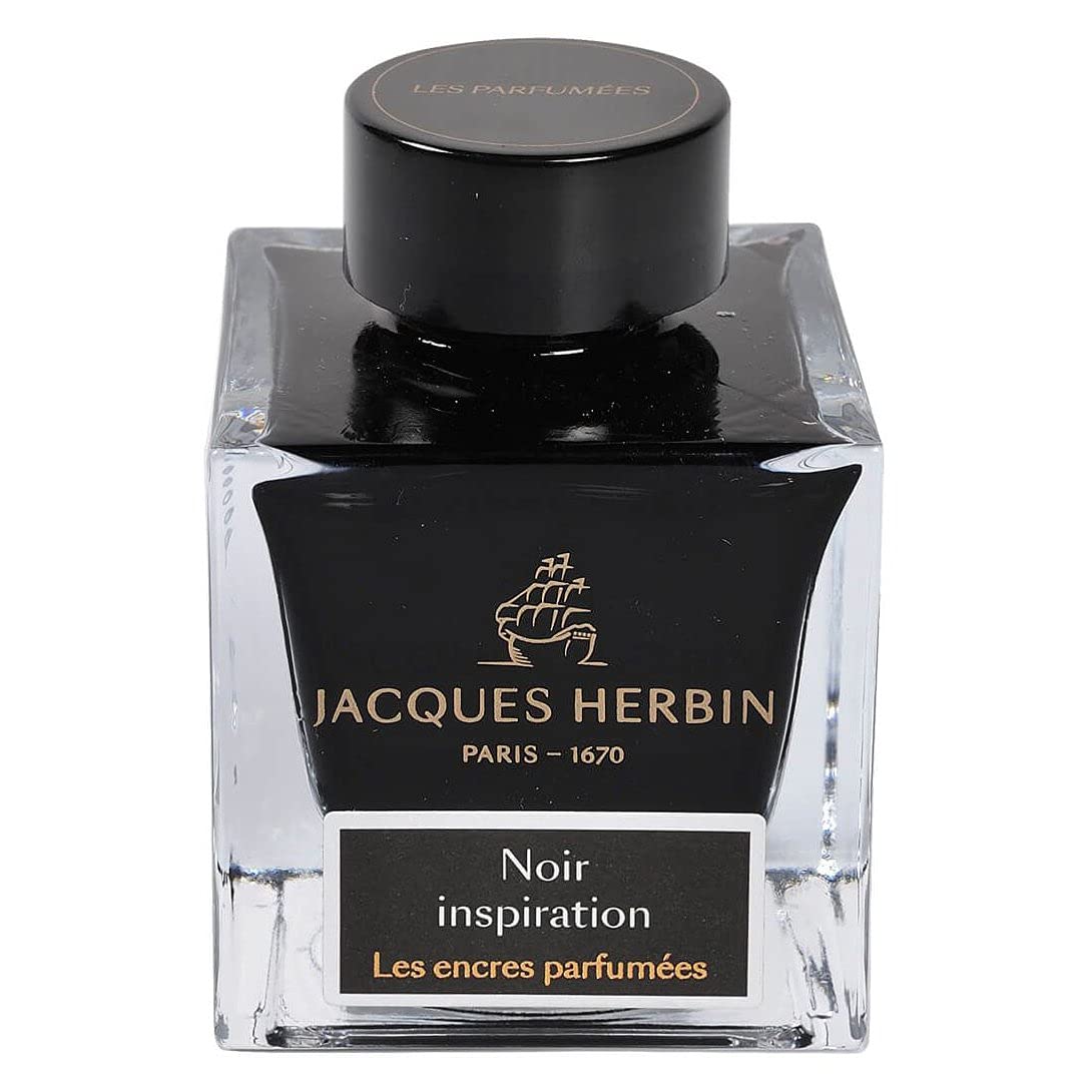 Jacques Herbin 14709JT - Scented Ink Bottle for Fountain Pens and Rollerball Pens, 50ml - Black Inspiration (Noir Inspiration)