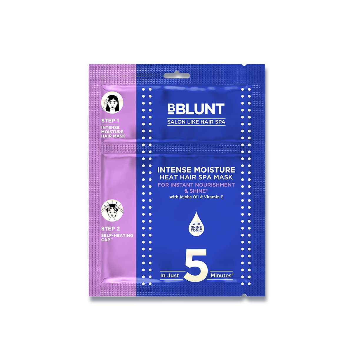 BBLUNT Intense Moisture Heat Hair Spa Mask with Jojoba Oil & Vitamin E for Salon-Like Hair Spa at Home - 70 g